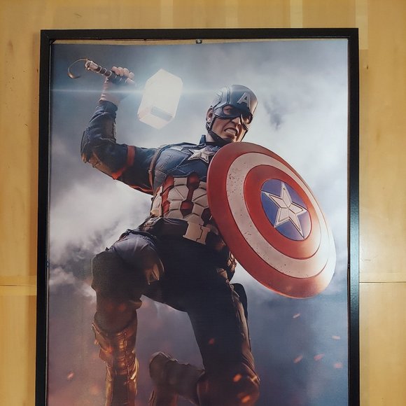 Worthy Captain America silk canvas Fabric Poster (36"… - Picture 3 of 3